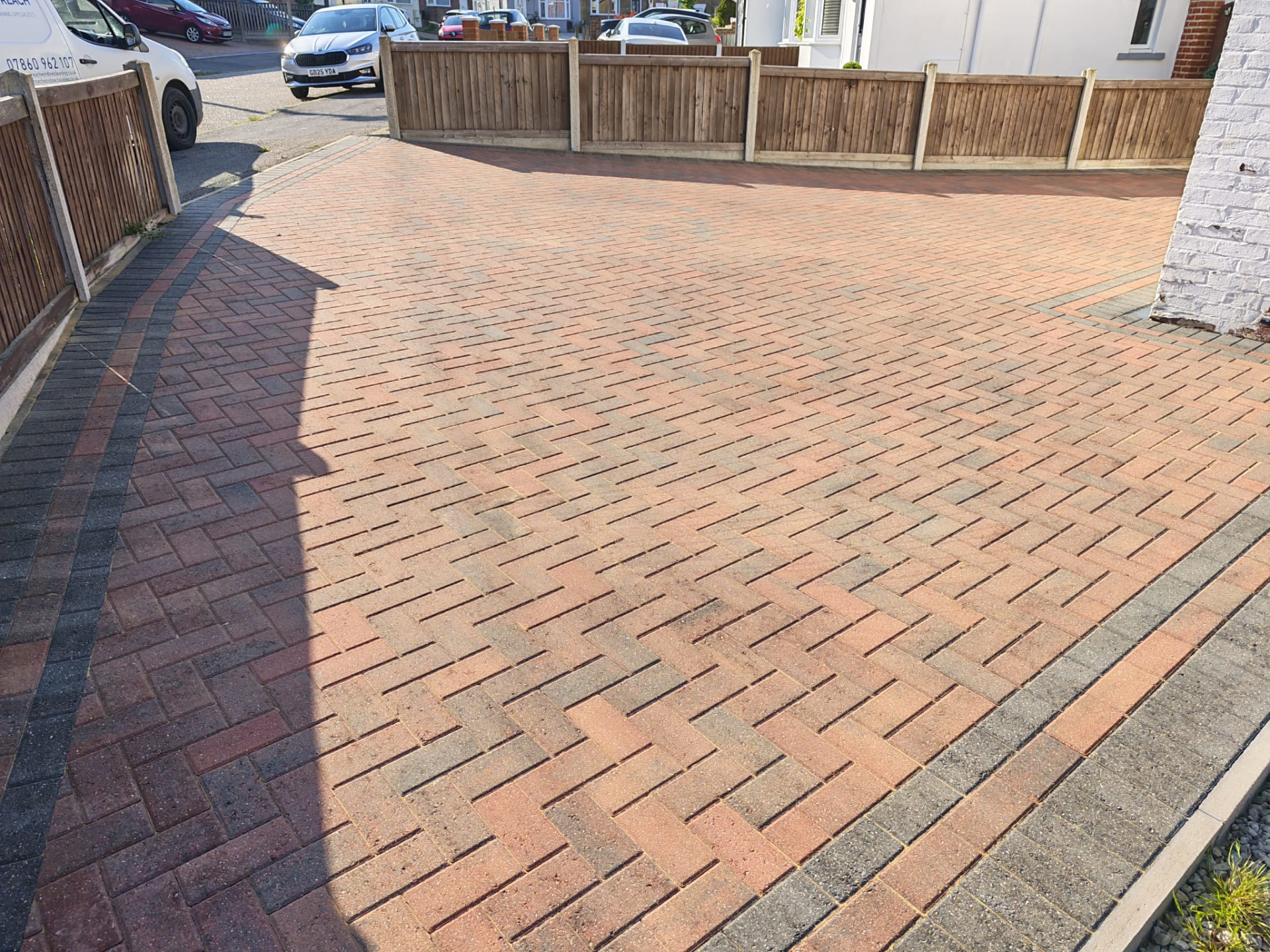 Block paved driveway clear of weeds after cleaning by OOR External